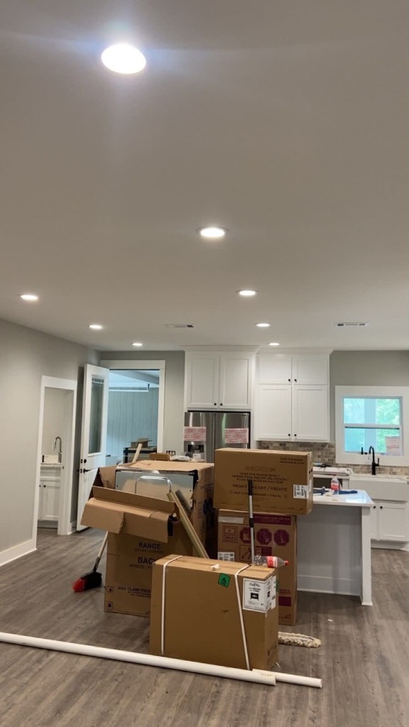 Finished custom kitchen drywall and paint